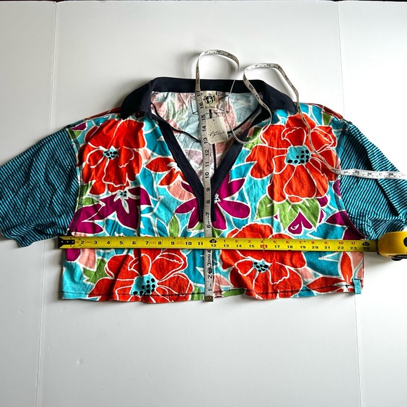 🍒NWT Free People On A Boat Boxy Crop Polo in Coastal. Small. - Picture 11 of 12